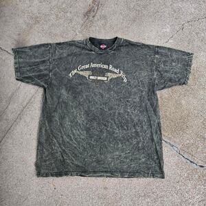 Vtg HARLEY DAVIDSON The Great American Road Trip Las Vegas Biker T Shirt XL USA